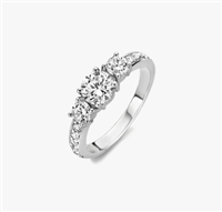 Ringe Ti Sento Milano Dame TRILOGY in Silber Cubic Zirconia 12044ZI-54
